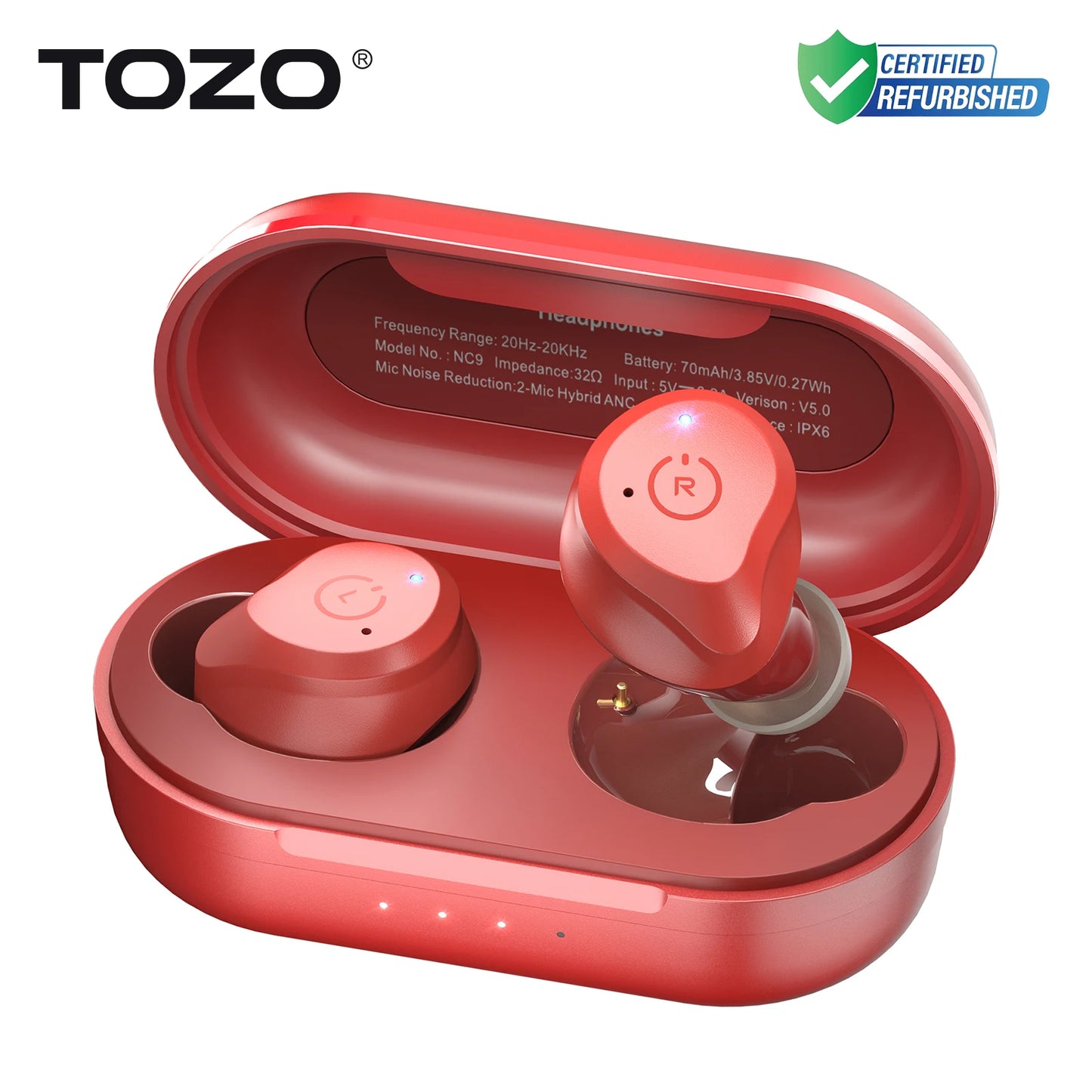 Refurbished TOZO ANC Earbuds TWS True Wireless Stereo Bluetooth Earphone Noise Cancelling In Ear Headsets Mics for IOS Android