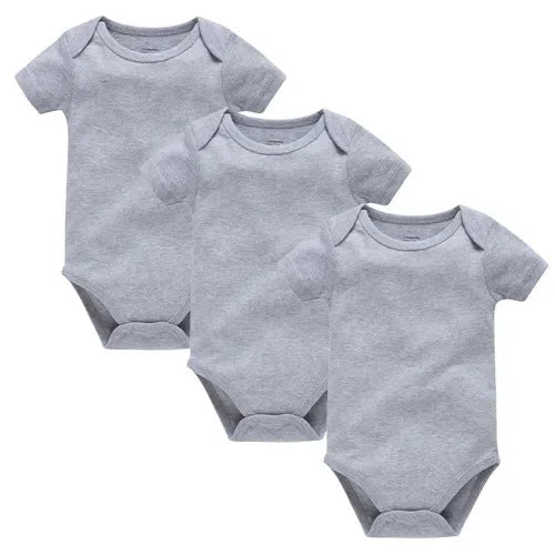 3PCS 5PCS Baby Boys Girls Clothes Solid White Short Sleeve Cotton Baby Bodysuits body bebe 0-24 months Newborn Jumpsuit