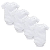 3PCS 5PCS Baby Boys Girls Clothes Solid White Short Sleeve Cotton Baby Bodysuits body bebe 0-24 months Newborn Jumpsuit