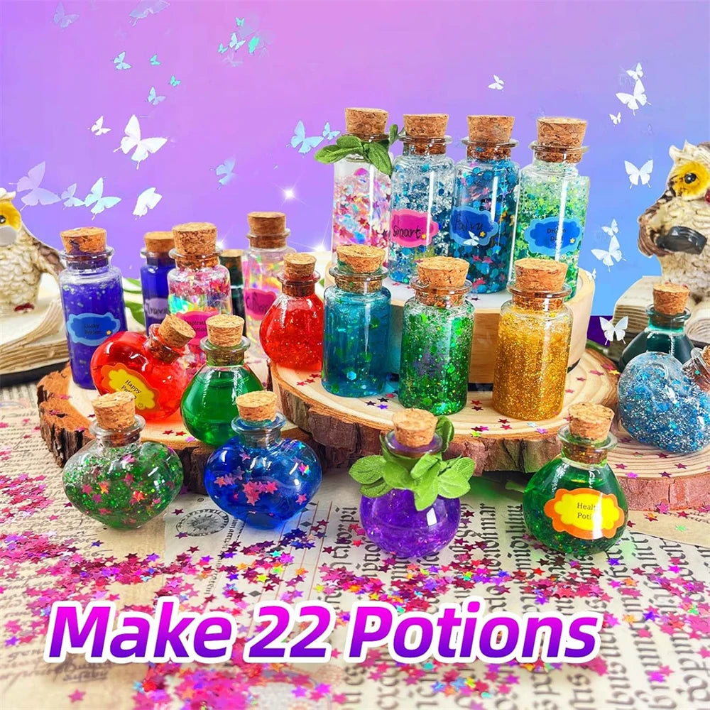 22 Bottles DIY Fairy Magic Potions Kit Halloween Kids Gifts for Girl Handmade Magical Toys Fun Toys Christmas Kitchen Play