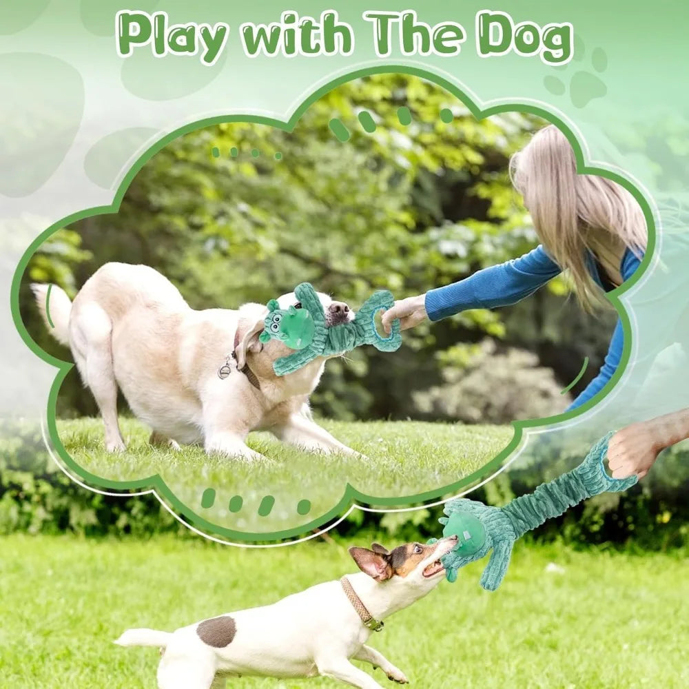 Dog Toy for Aggressive Chewers：Large Plush Dog Toys with Squeaker to Keep Them Busy
