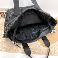 Women Padded Shoulder Bag Solid Color Quilted Chic Hobo Bag Large Capacity Fashion Crossbody Bag Zipper Closure Puffy Handbag