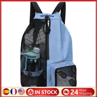 Mesh Drawstring Backpack Mesh Swim Bag Lightweight Swimming Sports Bag Waterproof Adjustable Strap for Swimming Gym