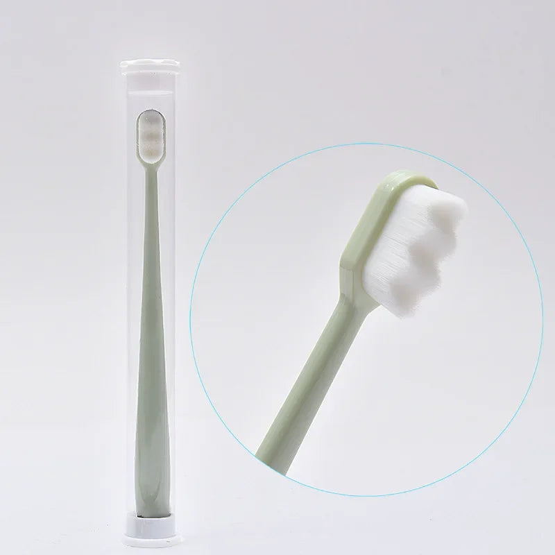 Environmentally Toothbrush Ultra-fine Soft Flat And Waves Head Deep Cleaning Teeth Adult kids Manual Toothbrush For Oral Care