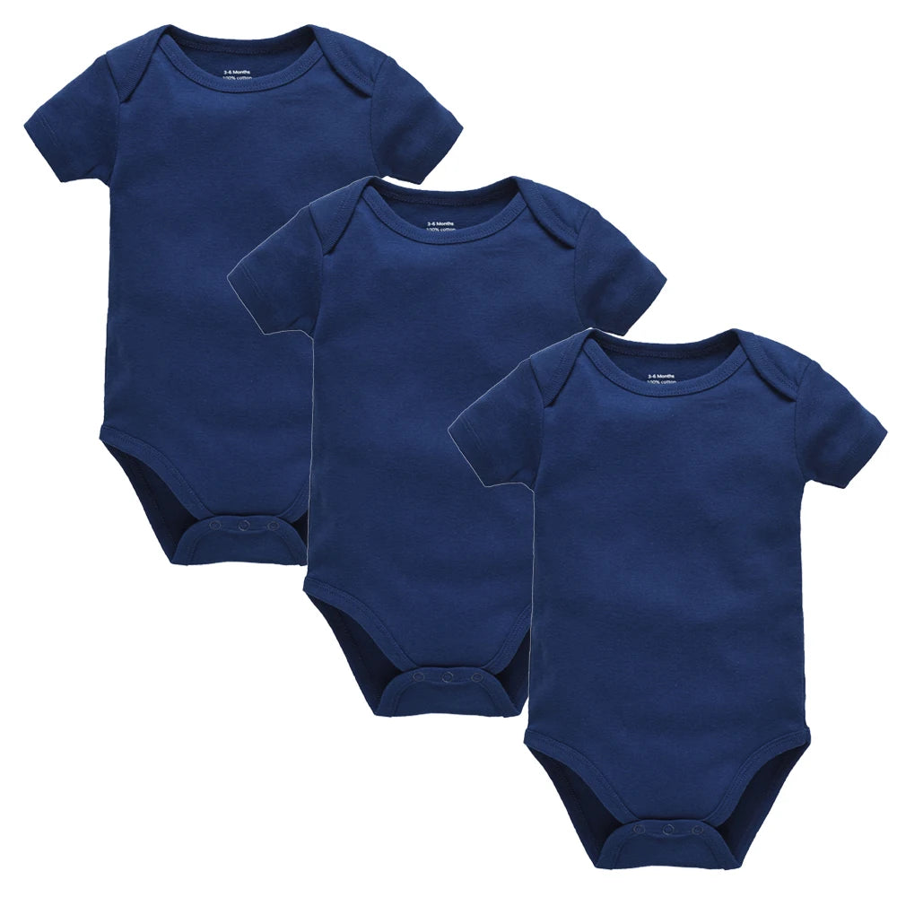 3PCS 5PCS Baby Boys Girls Clothes Solid White Short Sleeve Cotton Baby Bodysuits body bebe 0-24 months Newborn Jumpsuit