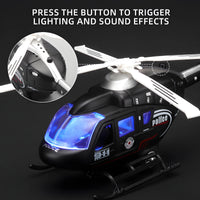 Zinc alloy toy aircraft with sound and rotatable propeller - Military helicopter model for children - Model kit for boys 4-7