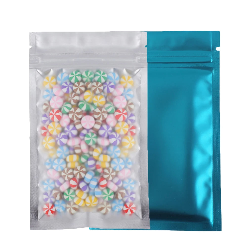 Eco Plastic Bags Aluminum Foil And PP Mylar Bags Matte Gift Pouch Frosted Translucent Kitchen Food Bags Zip Lock Storage Package