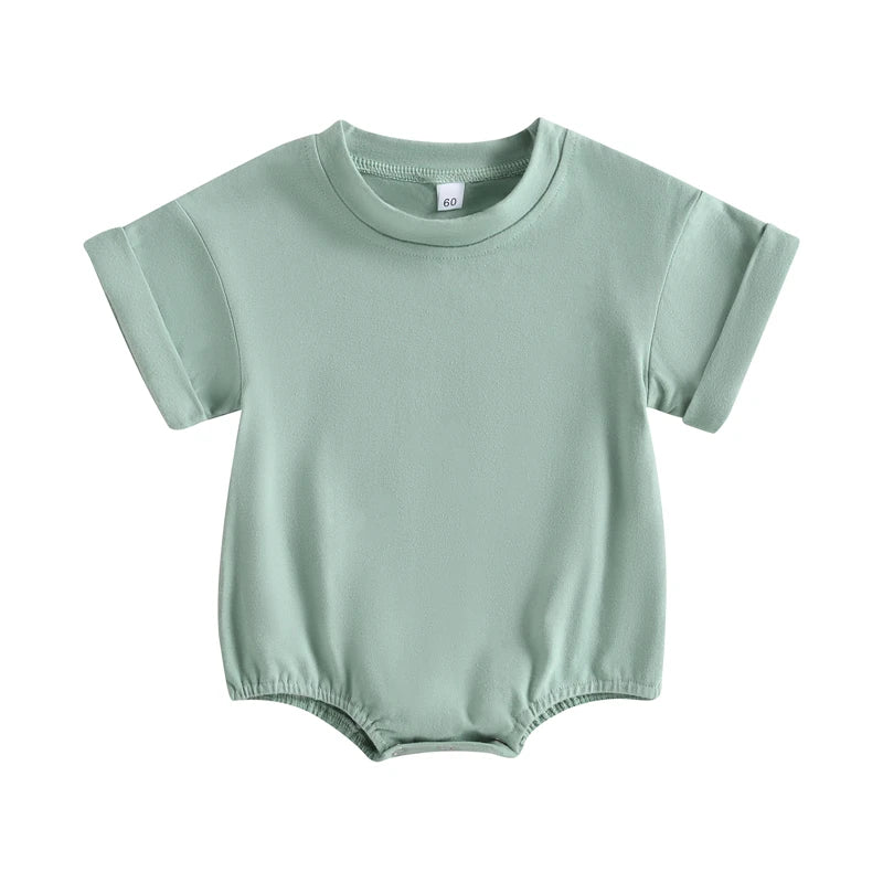 Newborn Baby Romper Summer Crewneck Romper Clothing Solid Casual Loose Jumpsuits Toddler Infant Boy Girl Cotton Playsuit