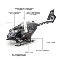 Zinc alloy toy aircraft with sound and rotatable propeller - Military helicopter model for children - Model kit for boys 4-7
