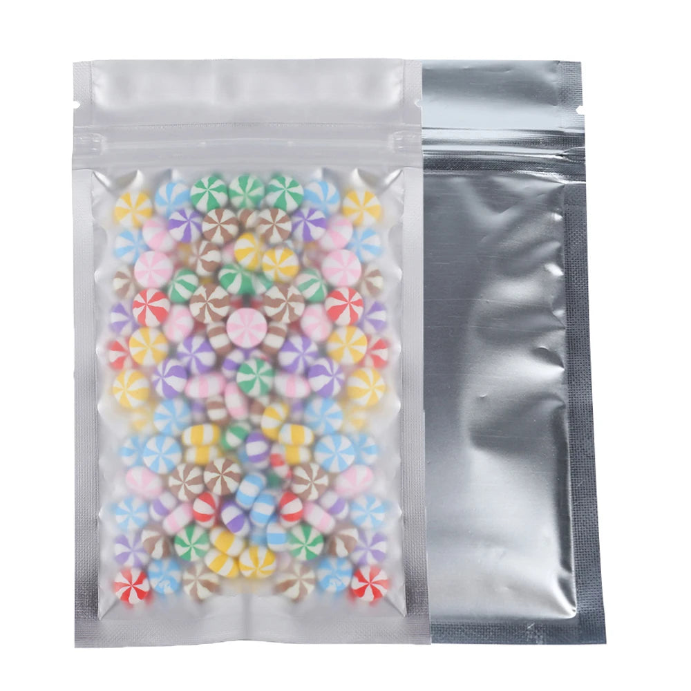 Eco Plastic Bags Aluminum Foil And PP Mylar Bags Matte Gift Pouch Frosted Translucent Kitchen Food Bags Zip Lock Storage Package