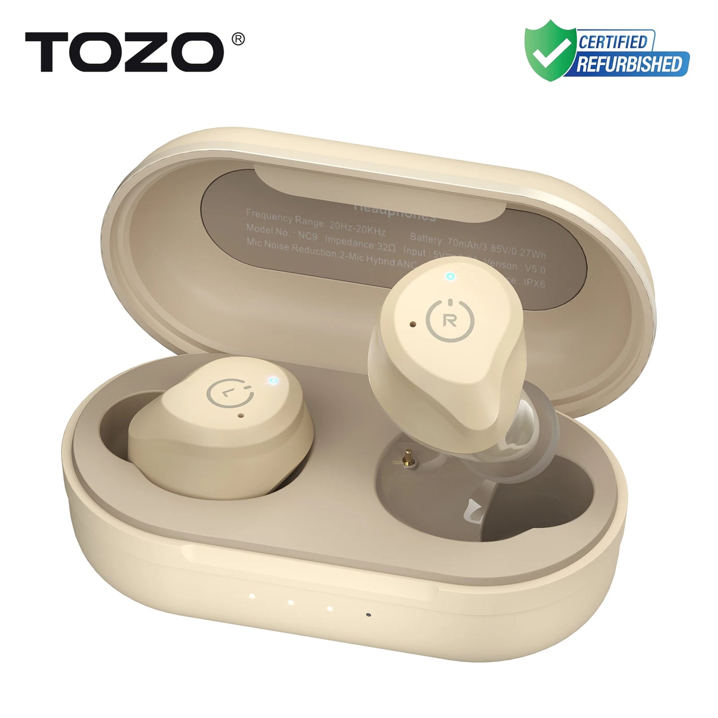 Refurbished TOZO ANC Earbuds TWS True Wireless Stereo Bluetooth Earphone Noise Cancelling In Ear Headsets Mics for IOS Android