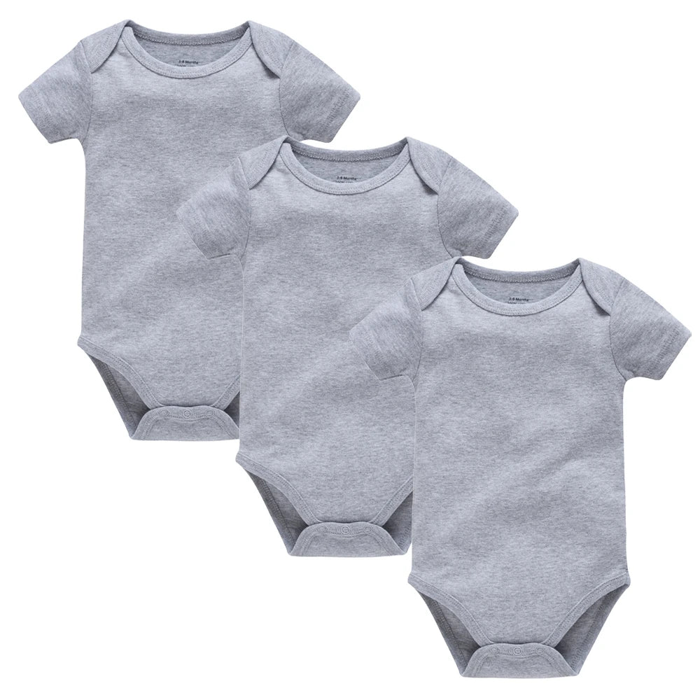 3PCS 5PCS Baby Boys Girls Clothes Solid White Short Sleeve Cotton Baby Bodysuits body bebe 0-24 months Newborn Jumpsuit