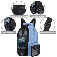 Mesh Drawstring Backpack Mesh Swim Bag Lightweight Swimming Sports Bag Waterproof Adjustable Strap for Swimming Gym