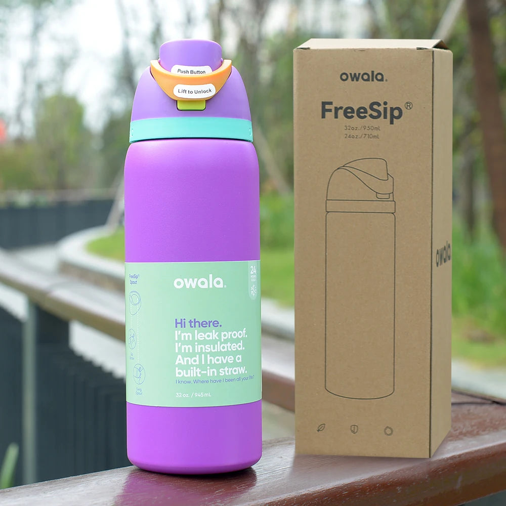 Owala Cup Vacuum Flasks & Thermoses Water Bottle Drinkware Thermo Tumbler Stainless Steel Thermal Mug Original Cold Hot