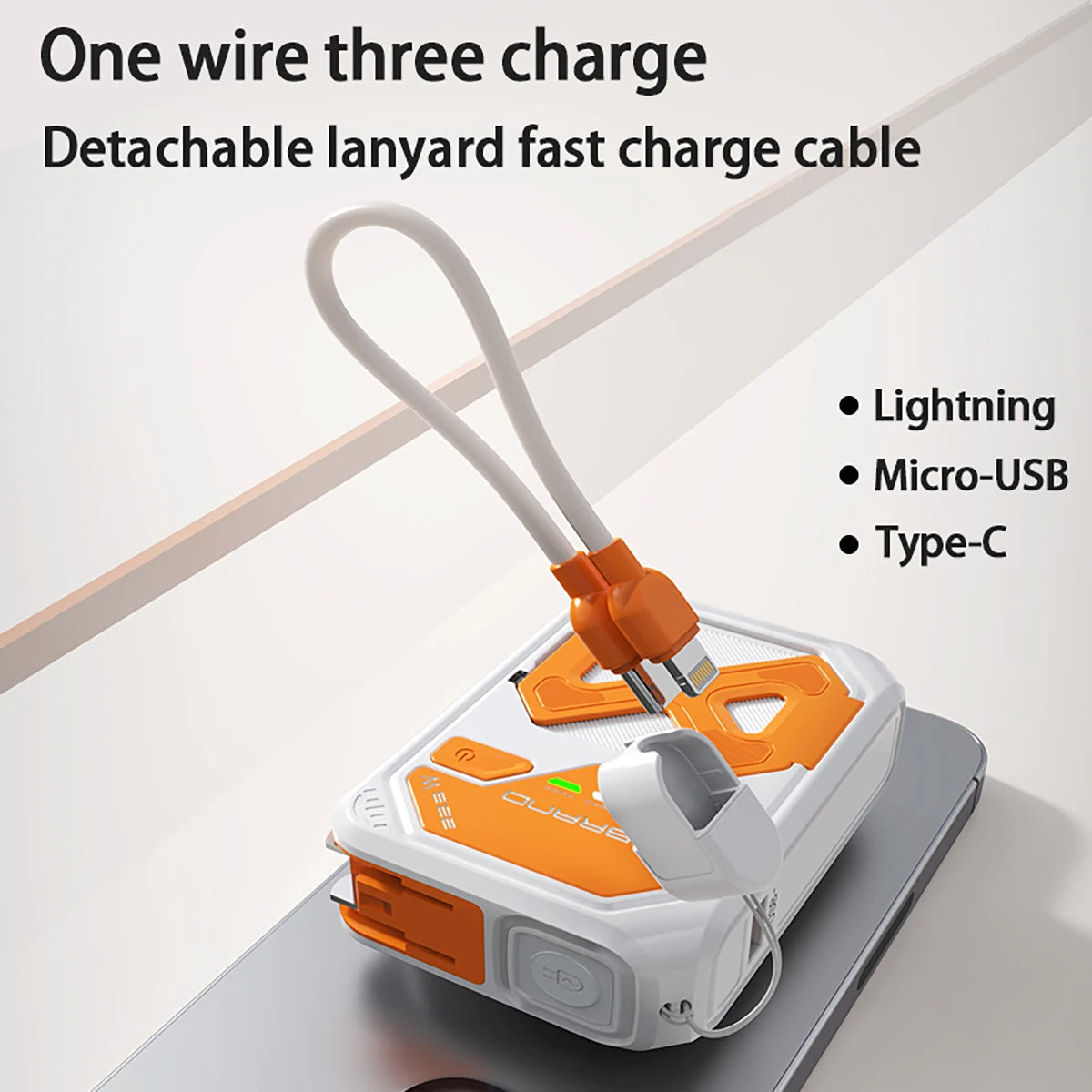 Magnetic Portable Wireless Charging Bank - 10000mAh, 22.5W fast charging, foldable AC plug, USB-C cable, built-in stand, multi-d