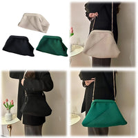 Women Evening Clutch Bag Corduroy Evening Purse Chain Strap Soft Clutch Handbag Stylish Crossbody Bag Trendy Sling Bag