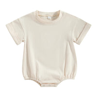 Newborn Baby Romper Summer Crewneck Romper Clothing Solid Casual Loose Jumpsuits Toddler Infant Boy Girl Cotton Playsuit