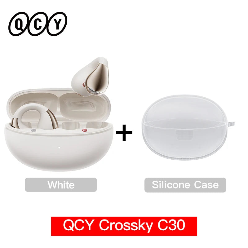 QCY Crossky C30 Wireless Bluetooth 5.4 Earphones Ear clip TWS Sports Earbuds Open Ear Dual-Connection Waterproof Headphones