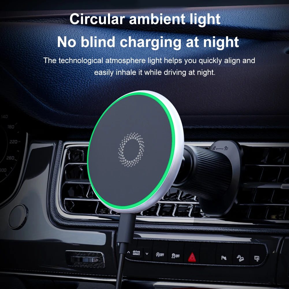 Magnetic Air Vent Phone Bracket for MagSafe Car Mount 360 Degree Rotation Phone Holder for iPhone 12/13/14/15 & All Phones
