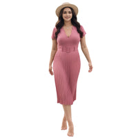 Women Plus Size Dress Floral Print Round Neck Sleeveless Maxi Dress Summer Boho Beach Party Long Dress with Pockets and Belt