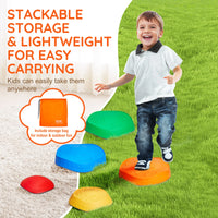 SucceBuy 5PCS Balance Stepping Stones Montessori Children Toys Sensory Training Tactile Sensing for Kids Party Social Games