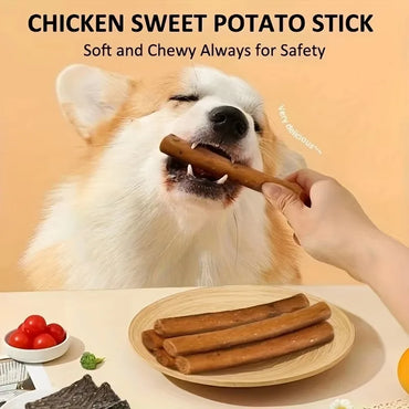 Natural Jerky Dog Treats Chewable Protein Snacks with Chicken Turkey Salmon Beef Duck Dental Health Treats for All Dog Sizes