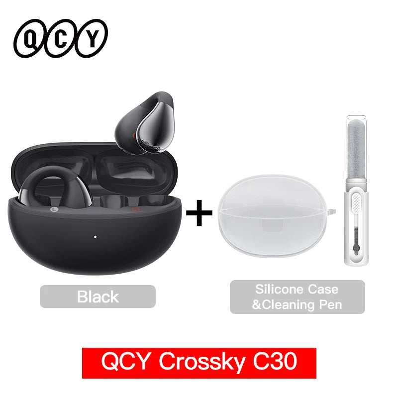 QCY Crossky C30 Wireless Bluetooth 5.4 Earphones Ear clip TWS Sports Earbuds Open Ear Dual-Connection Waterproof Headphones