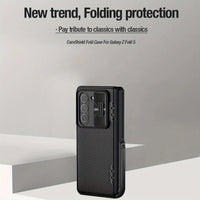 for Samsung Galaxy Z Fold 5 Case with Kickstand, Built-in Slide Camera Cover & Hinge Protection, Shockproof Non-Slip Stand Case