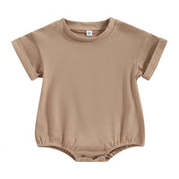 Newborn Baby Romper Summer Crewneck Romper Clothing Solid Casual Loose Jumpsuits Toddler Infant Boy Girl Cotton Playsuit