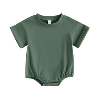 Newborn Baby Romper Summer Crewneck Romper Clothing Solid Casual Loose Jumpsuits Toddler Infant Boy Girl Cotton Playsuit