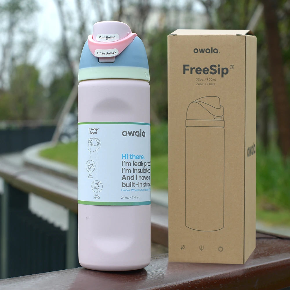 Owala Cup Vacuum Flasks & Thermoses Water Bottle Drinkware Thermo Tumbler Stainless Steel Thermal Mug Original Cold Hot