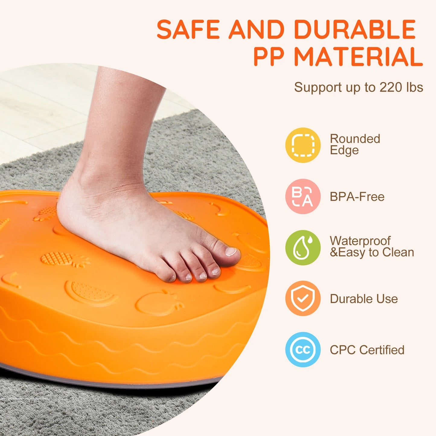 SucceBuy 5PCS Balance Stepping Stones Montessori Children Toys Sensory Training Tactile Sensing for Kids Party Social Games
