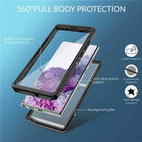 For Galaxy S24 S23 Ultra Plus S21 S20 FE IP68 Waterproof Full Sealed Diving Swim Phone Case Shockproof Surfing Clear Cover Shell