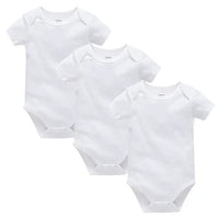 3PCS 5PCS Baby Boys Girls Clothes Solid White Short Sleeve Cotton Baby Bodysuits body bebe 0-24 months Newborn Jumpsuit