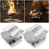 Bonfire Stand Portable Camping BBQ Grill Folding Camping Fire Grill Stainless Steel Outdoor Wood Burner for Outdoor Backyards
