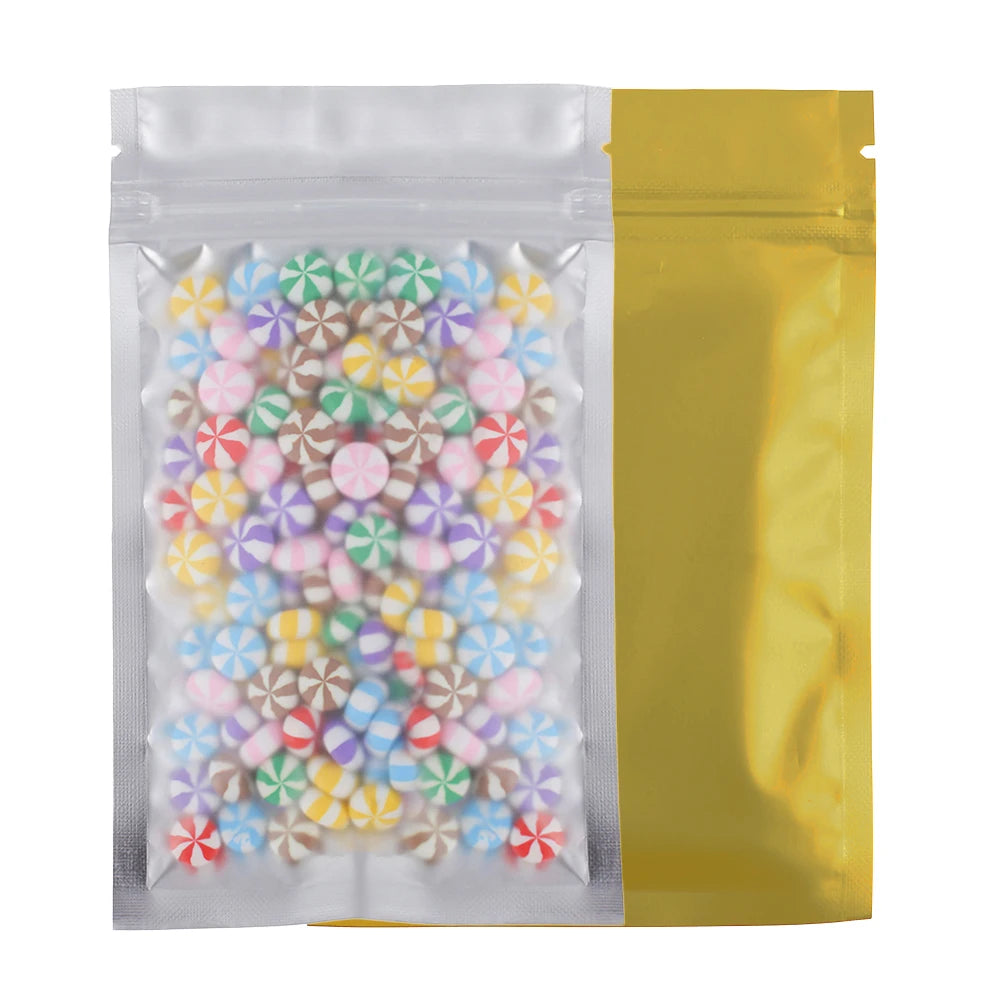 Eco Plastic Bags Aluminum Foil And PP Mylar Bags Matte Gift Pouch Frosted Translucent Kitchen Food Bags Zip Lock Storage Package