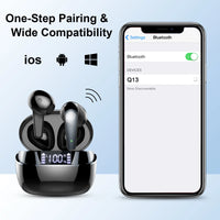 Wireless Earbuds, Bluetooth 5.3 Headphones In Ear with Dual Mic, 35H Wireless Earphones Sport with ENC Noise Canceling Mic.