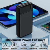 Power Bank Portable Charger PD 22.5W 20000mAh,  High Capacity Battery Pack with 3 Outputs & 2 Inputs for Smartphones, Tablets.
