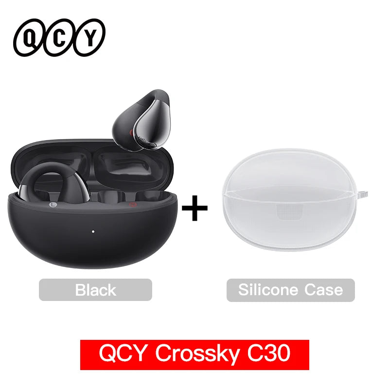 QCY Crossky C30 Wireless Bluetooth 5.4 Earphones Ear clip TWS Sports Earbuds Open Ear Dual-Connection Waterproof Headphones