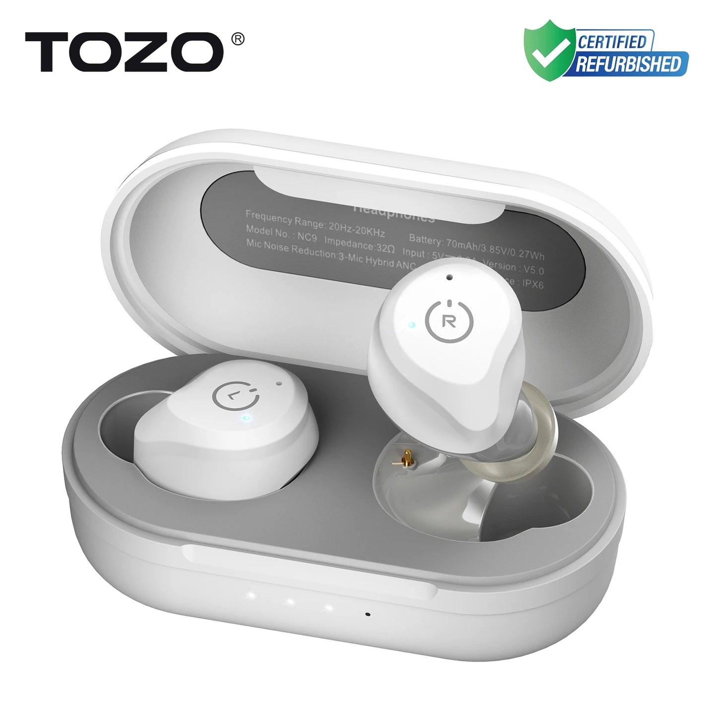Refurbished TOZO ANC Earbuds TWS True Wireless Stereo Bluetooth Earphone Noise Cancelling In Ear Headsets Mics for IOS Android