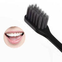 2 Pcs Bamboo Charcoal Toothbrushes Ultra-Fine  Bristle Cleaning, Family Outfit Couple Adult Fine Bristle Toothbrush Set