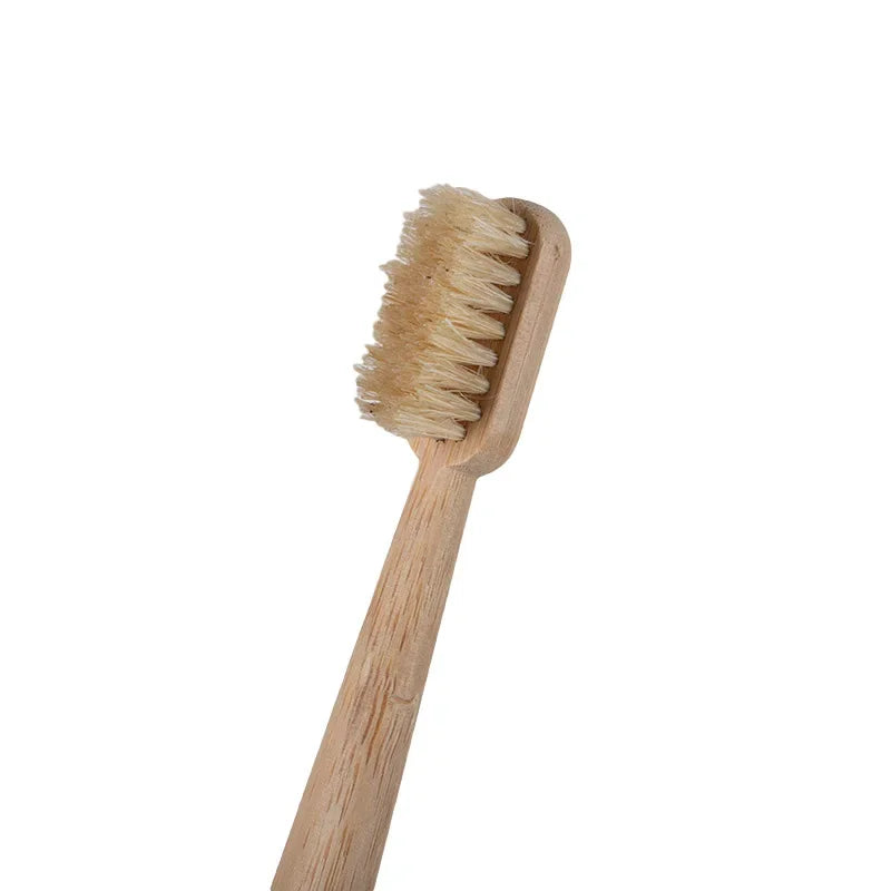 4-Pack Natural Bristle Bamboo Toothbrushes Boar Hair Bristle & Bambu Toothbrush Totally Compostable & Biodegradable