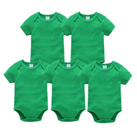 3PCS 5PCS Baby Boys Girls Clothes Solid White Short Sleeve Cotton Baby Bodysuits body bebe 0-24 months Newborn Jumpsuit
