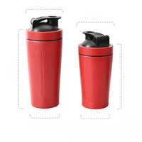 1pcs Stainless Steel Protein Powder Shaker Bottle with Ball Scale Leak Proof for Gym Fitness Sport Whey Shakes Water Cup
