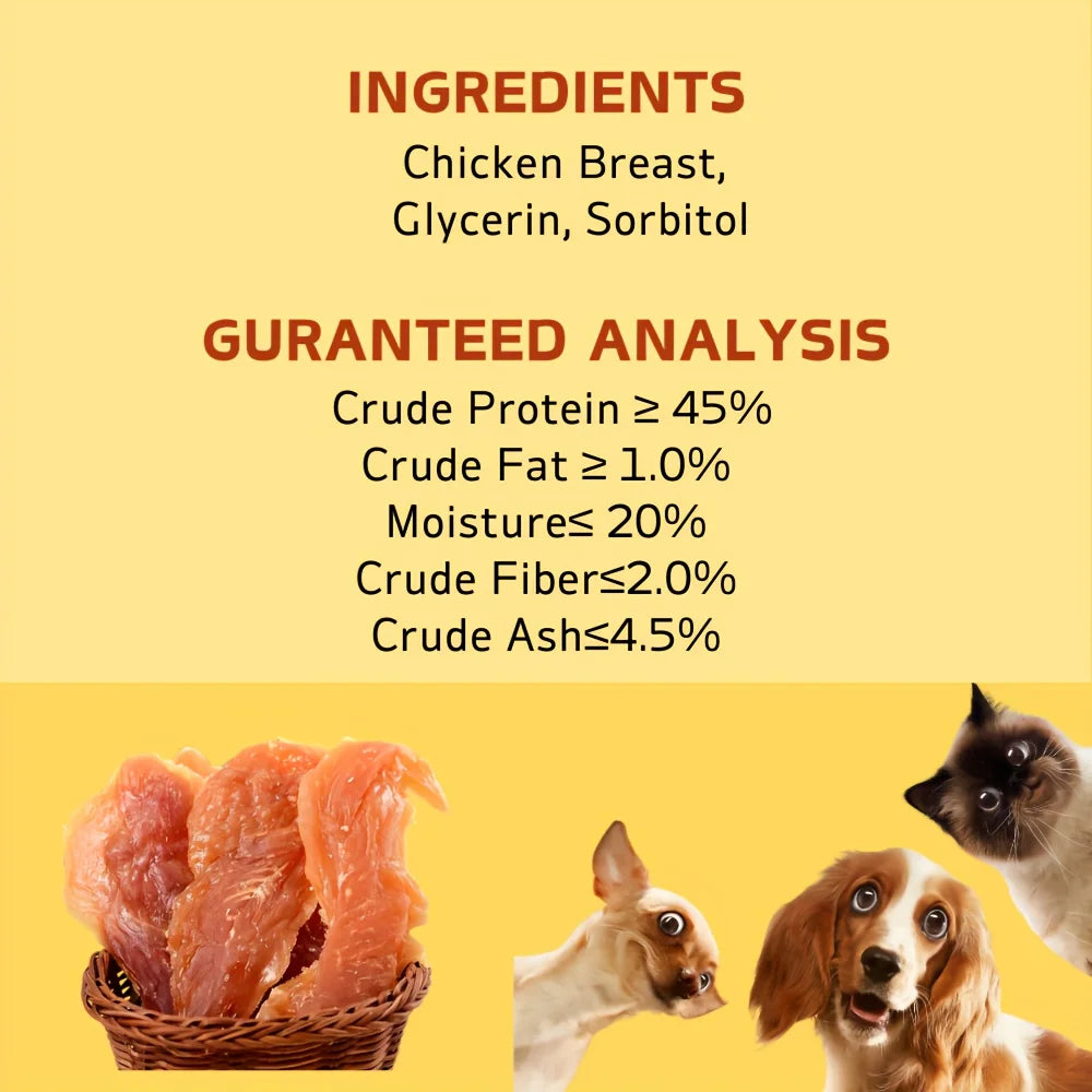3-Pack(3 x 100g/3.53oz) Chicken Chest For Dogs, Chicken Dog Treats For Small Dogs, Medium Pets And Large Breeds