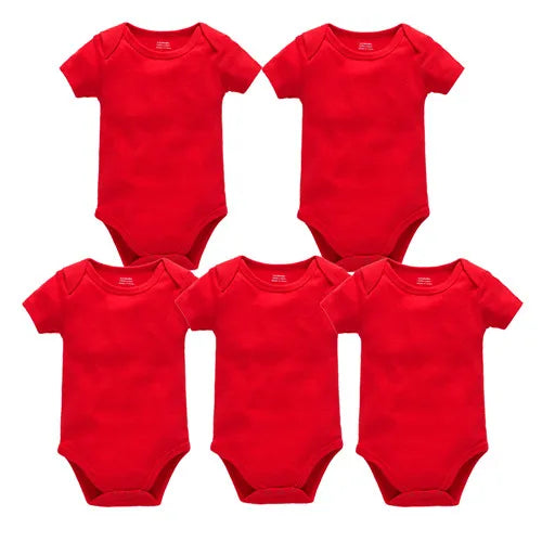 3PCS 5PCS Baby Boys Girls Clothes Solid White Short Sleeve Cotton Baby Bodysuits body bebe 0-24 months Newborn Jumpsuit