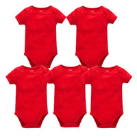 3PCS 5PCS Baby Boys Girls Clothes Solid White Short Sleeve Cotton Baby Bodysuits body bebe 0-24 months Newborn Jumpsuit