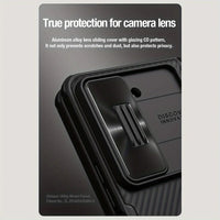for Samsung Galaxy Z Fold 5 Case with Kickstand, Built-in Slide Camera Cover & Hinge Protection, Shockproof Non-Slip Stand Case