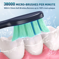 Sejoy JS10-1 Electric Sonic Toothbrush with 10 pcs Replacement Heads Rechargeable Waterproof Electronic Tooth Brushes