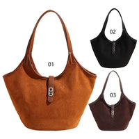 Retro Suede Satchel Purse Fashion Top Handle Bag Luxury Underarm Bag for Women Work Shopping Travel